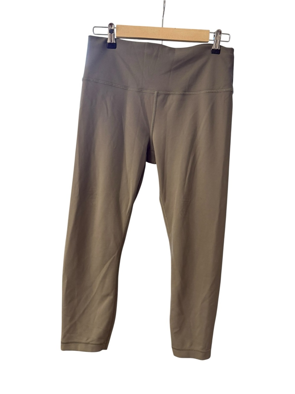 Lululemon Wunder Train High-Rise Crop Olive Green Size 12 Women's Leggings Yoga.